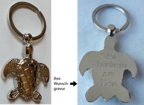 Schlüsselanhänger Schildkröte Gravur graviert Weihnachten Geburtstag Muttertag edles Geschenk